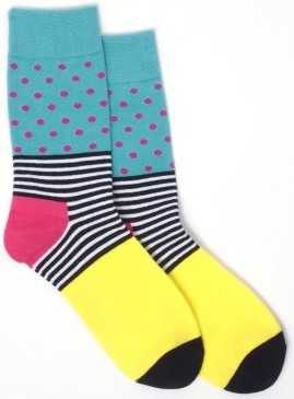 Ponožky Meatfly Stripes Dot blue yellow