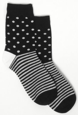Ponožky Meatfly Stripes Dot black white