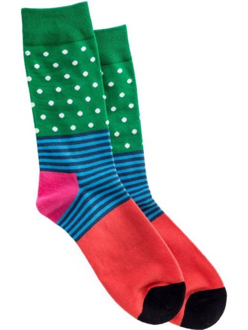 Ponožky Meatfly Stripes Dot green blue red