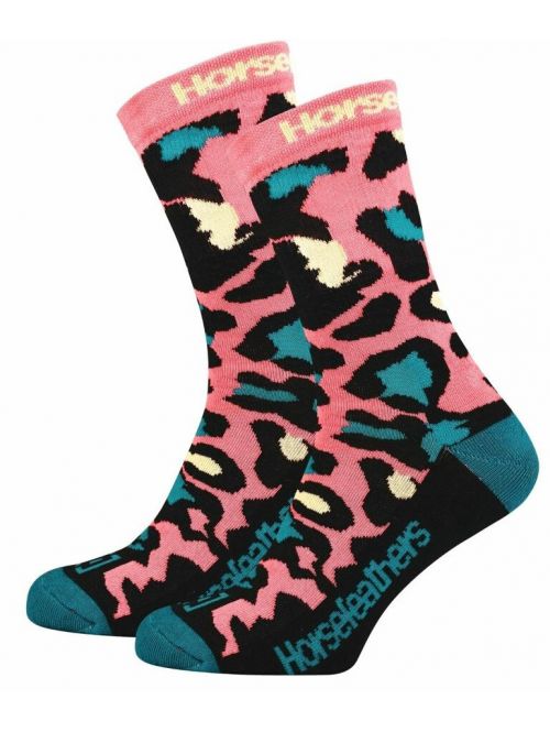 Ponožky Horsefeathers Cheetaha coral