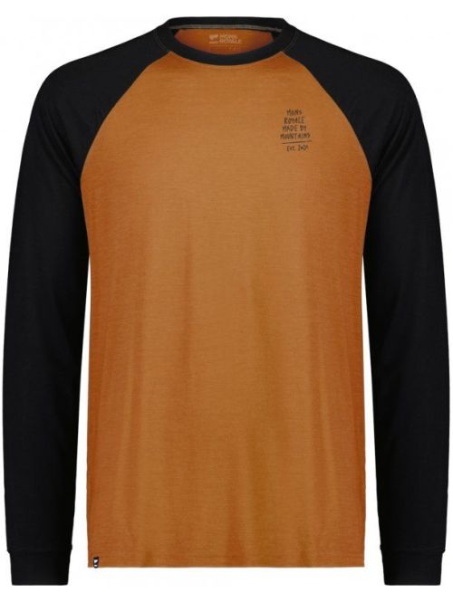 Pánské merino tričko Mons Royale Icon Raglan black / copper