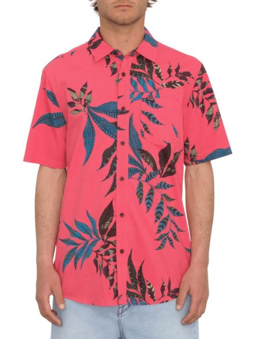 Košile Volcom Paradiso Floral Ss Washed Ruby